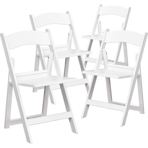 image:imageFlash Furniture 2 Pack HERCULES Series 800 lb Capacity White Resin Folding Chair with Slatted SeatSet of 4