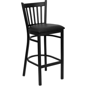 image:imageFlash Furniture 2 Pack HERCULES Series Black Vertical Back Metal Restaurant Barstool  Black Vinyl SeatBlack Vinyl SeatBlack Metal Frame