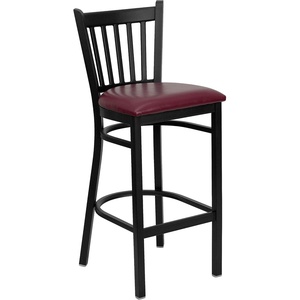 image:imageFlash Furniture 2 Pack HERCULES Series Black Vertical Back Metal Restaurant Barstool  Black Vinyl Seatred