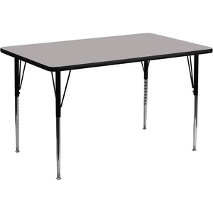 image:imageFlash Furniture 30W x 60L Rectangular Grey HP Laminate Activity Table  Standard Height Adjustable LegsGrey