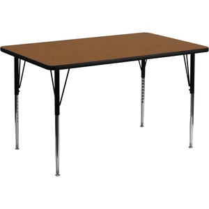 image:imageFlash Furniture 30W x 60L Rectangular Grey HP Laminate Activity Table  Standard Height Adjustable LegsOak