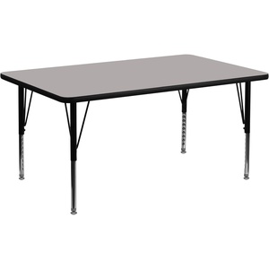 image:imageFlash Furniture 30W x 60L Rectangular Oak HP Laminate Activity Table  Height Adjustable Short LegsGrey