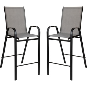 image:imageFlash Furniture 4 Pack Brazos Series Navy Outdoor Barstools with Flex Comfort Material and Metal FrameGrey