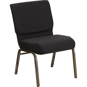 image:imageFlash Furniture 4 Pack HERCULES Series 21W Church Chair in Dark Gray Fabric  Silver Vein FrameBlack Dot Patterned FabricGold Vein Frame