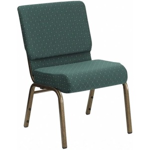 image:imageFlash Furniture 4 Pack HERCULES Series 21W Church Chair in Dark Gray Fabric  Silver Vein FrameHunter Green Dot Patterned FabricGold Vein Frame