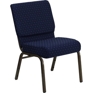 image:imageFlash Furniture 4 Pack HERCULES Series 21W Church Chair in Dark Gray Fabric  Silver Vein FrameNavy Blue Dot Patterned FabricGold Vein Frame
