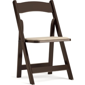 image:imageFlash Furniture 4 Pack HERCULES Series Fruitwood Wood Folding Chair with Vinyl Padded SeatFruitwood
