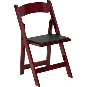image:imageFlash Furniture 4 Pack HERCULES Series Fruitwood Wood Folding Chair with Vinyl Padded SeatMahogany