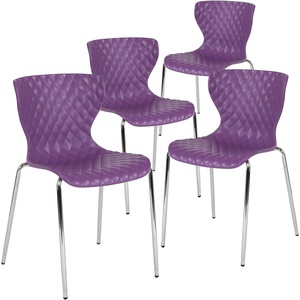 image:imageFlash Furniture 4 Pack Lowell Contemporary Design Citrus Green Plastic Stack ChairPurple