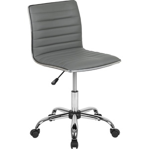 image:imageFlash Furniture Alan Low Back Designer Armless Tan Ribbed Swivel Task Office ChairLight GrayChrome