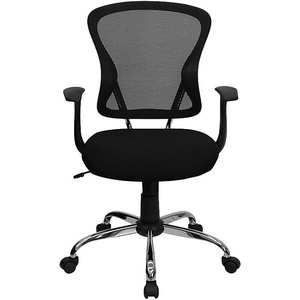 image:imageFlash Furniture Alfred MidBack Red Mesh Swivel Task Office Chair with Chrome Base and ArmsBlack