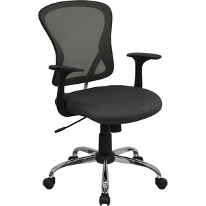 image:imageFlash Furniture Alfred MidBack Red Mesh Swivel Task Office Chair with Chrome Base and ArmsDark Gray