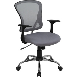 image:imageFlash Furniture Alfred MidBack Red Mesh Swivel Task Office Chair with Chrome Base and ArmsGrey