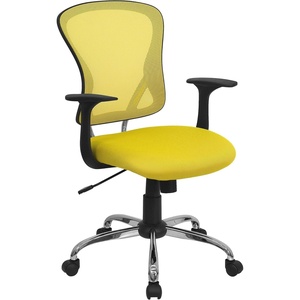 image:imageFlash Furniture Alfred MidBack Red Mesh Swivel Task Office Chair with Chrome Base and ArmsYellow