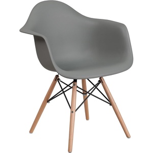 image:imageFlash Furniture Alonza Series Green Plastic Chair with Wooden LegsMoss Gray