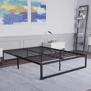 image:imageFlash Furniture Bentley 14 Metal Platform Bed Frame  Black FrameSteel Slats  125 Underbed Storage  No Box Spring Needed  Quick Lock FunctionalityQueen