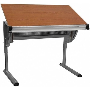 image:imageFlash Furniture Berkley Adjustable Drawing and Drafting Table with Pewter Frame