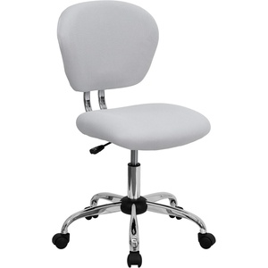 image:imageFlash Furniture Beverly MidBack Swivel Mesh Office Chair with Padded Seat HeightAdjustable Ergonomic Padded Office Desk Chair BlackChromeWhite