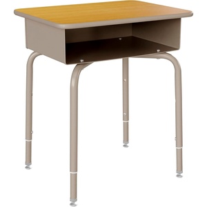 image:imageFlash Furniture Billie Student Desk  Gray Open Front Metal School Desk  24W x 18D Adjustable Height Durable Desk for School or Remote Learning Set of 5MapleSilver