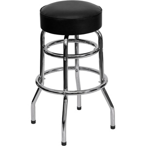 image:imageFlash Furniture Bruno 2 Pack Double Ring Chrome Barstool with Black SeatBlack