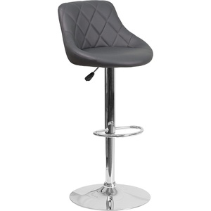image:imageFlash Furniture Caldwell 2 Pk Contemporary Gray Vinyl Bucket Seat Adjustable Height Barstool with Chrome BaseGrey