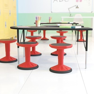 image:imageFlash Furniture Carter Adjustable Height Active Learning Stool for Classrooms Backless Wobble Stool with 360Degree Swivel 14  18 H BlueRed