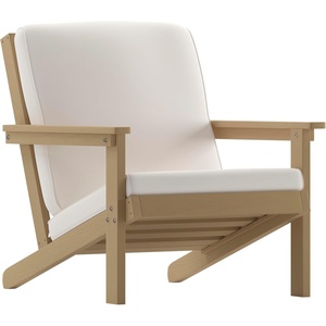 image:imageFlash Furniture Charlestown Two Tiered Commercial Grade Adirondack Coffee Table  Gray Finish Poly Resin Wood  AllWeather  Slatted Shelf DesignGreyNatural CedarCream