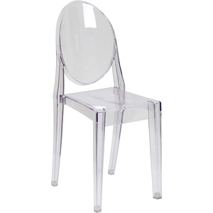 image:imageFlash Furniture Cheryl IndoorOutdoor Ghost Accent and Dining Chair with Contoured Seat Stackable Transparent Restaurant Chair Transparent Crystal4