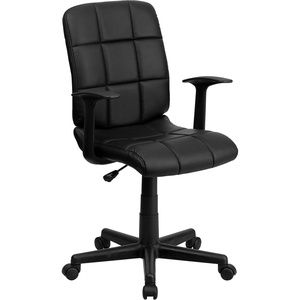 image:imageFlash Furniture Clayton MidBack Black Quilted Vinyl Swivel Task Office Chair with ArmsBlack