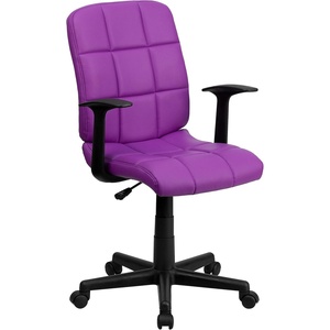 image:imageFlash Furniture Clayton MidBack Black Quilted Vinyl Swivel Task Office Chair with ArmsPurple