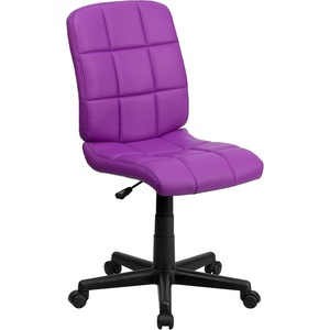 image:imageFlash Furniture Clayton MidBack Purple Quilted Vinyl Swivel Task Office ChairPurple