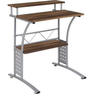 image:imageFlash Furniture Clifton Modern Office Computer Desk with Top and Bottom Storage Shelves Small Computer Desk for Home Office 28W BlackRustic Walnut