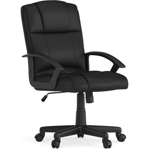 image:imageFlash Furniture Coffman Flash Fundamentals MidBack LeatherSoft Office and Gaming Chair Ergonomic Office Chair with Padded LeatherSoft Seat and Arms Black