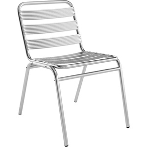 image:imageFlash Furniture Commercial Aluminum IndoorOutdoor Restaurant Stack Chair with Triple Slat BackAluminum