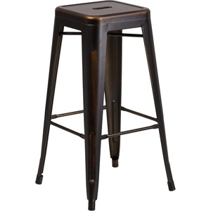 image:imageFlash Furniture Commercial Grade 30 High Backless Silver Metal IndoorOutdoor BarStool with Square SeatDistressed Copper