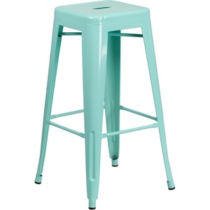 image:imageFlash Furniture Commercial Grade 30 High Backless Silver Metal IndoorOutdoor BarStool with Square SeatMint Green