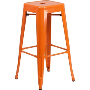 image:imageFlash Furniture Commercial Grade 30 High Backless Silver Metal IndoorOutdoor BarStool with Square SeatOrange