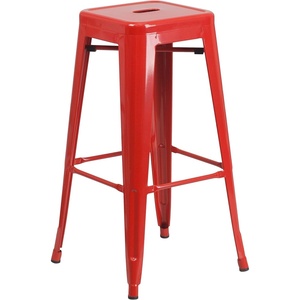 image:imageFlash Furniture Commercial Grade 30 High Backless Silver Metal IndoorOutdoor BarStool with Square SeatRed