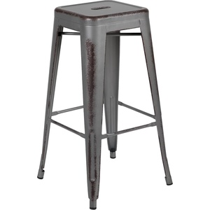 image:imageFlash Furniture Commercial Grade 30 High Backless Silver Metal IndoorOutdoor BarStool with Square SeatSilver Gray