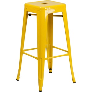 image:imageFlash Furniture Commercial Grade 30 High Backless Silver Metal IndoorOutdoor BarStool with Square SeatYellow