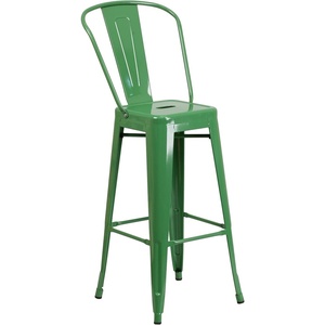 image:imageFlash Furniture Commercial Grade 30 High Black Metal IndoorOutdoor Barstool with Removable BackGreen