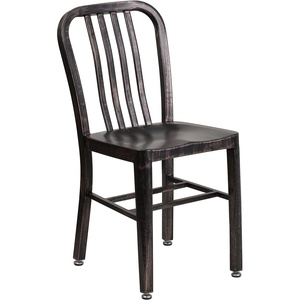 image:imageFlash Furniture Commercial Grade Black Metal IndoorOutdoor ChairBlackantique Gold