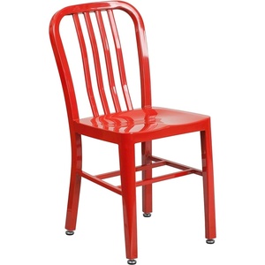 image:imageFlash Furniture Commercial Grade Black Metal IndoorOutdoor ChairRed