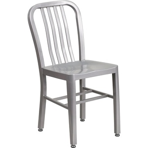 image:imageFlash Furniture Commercial Grade Black Metal IndoorOutdoor ChairSilver