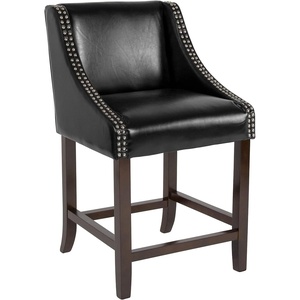 image:imageFlash Furniture Contemporary Red Vinyl Adjustable Height Barstool with Solid Wave Seat and Chrome BaseBlack Leathersoft