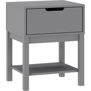 image:imageFlash Furniture Dallas Wood Nightstand Side Table Kids Bedroom End Table with Storage Drawer and Shelf Cutout Handle Smooth Ball Bearing Slides GrayGrey