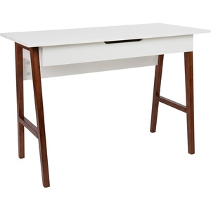 image:imageFlash Furniture Darla Computer Desk  White Home Office Desk with Storage Drawer  42 Long Writing Desk for BedroomWhiteWalnut
