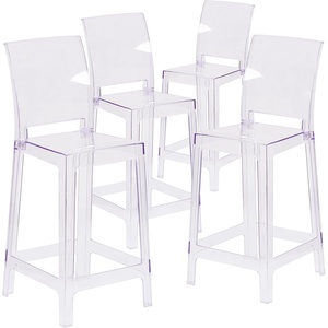 image:imageFlash Furniture Emilie Ghost Counter Stool with Square Back in Transparent Crystal4 Pack
