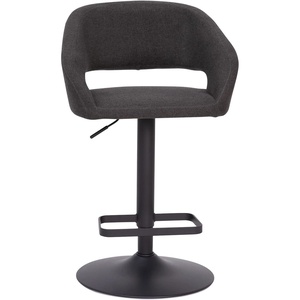 image:imageFlash Furniture Erik Contemporary Adjustable Height Barstool with Footrest and Rounded MidBack Upholstered Bar or Counter Height Stool WhiteChromeCharcoal FabricBlack Frame
