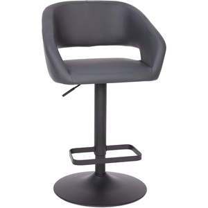image:imageFlash Furniture Erik Contemporary Adjustable Height Barstool with Footrest and Rounded MidBack Upholstered Bar or Counter Height Stool WhiteChromeGray VinylBlack Frame